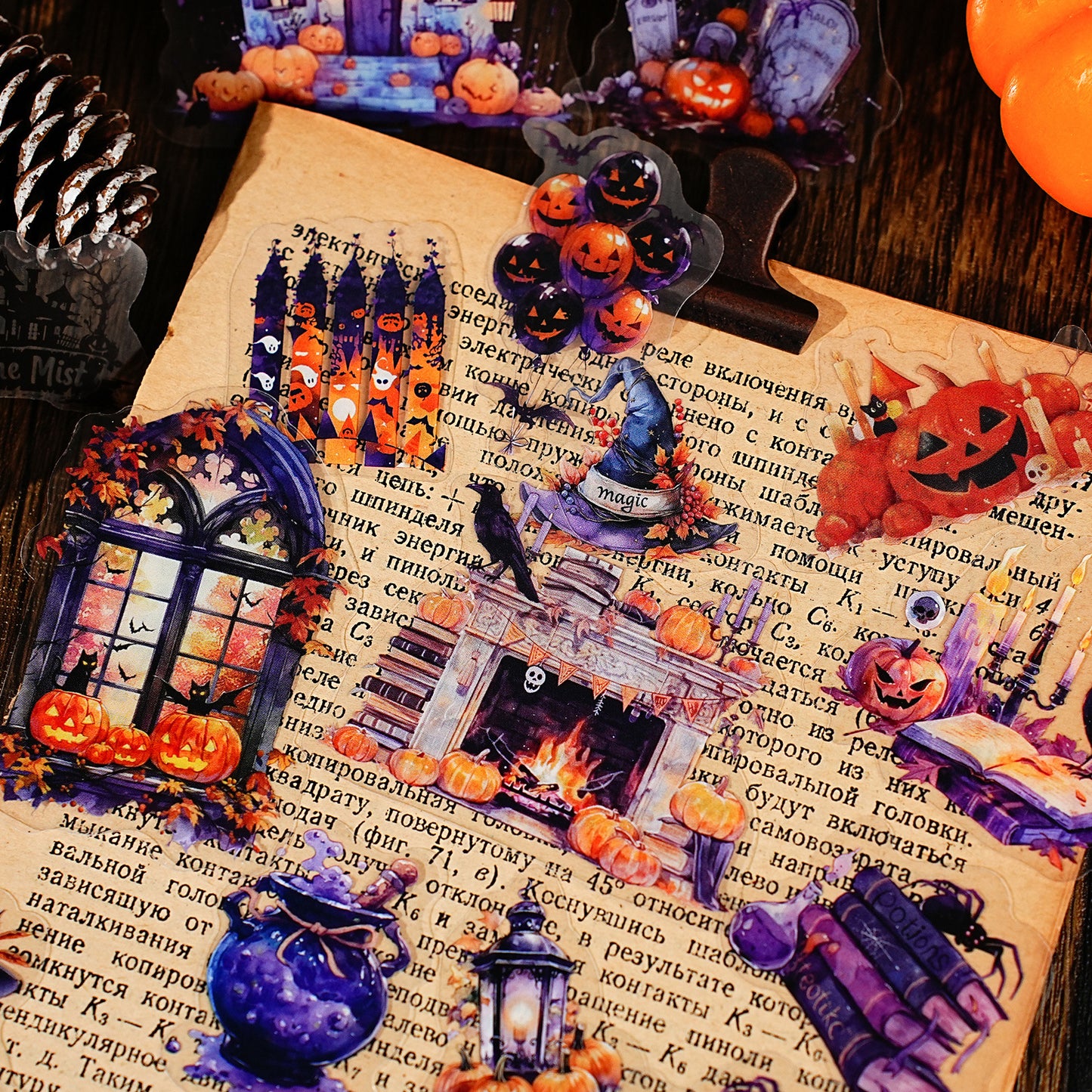 15 Pcs Christmas Halloween PET Stickers WSKH