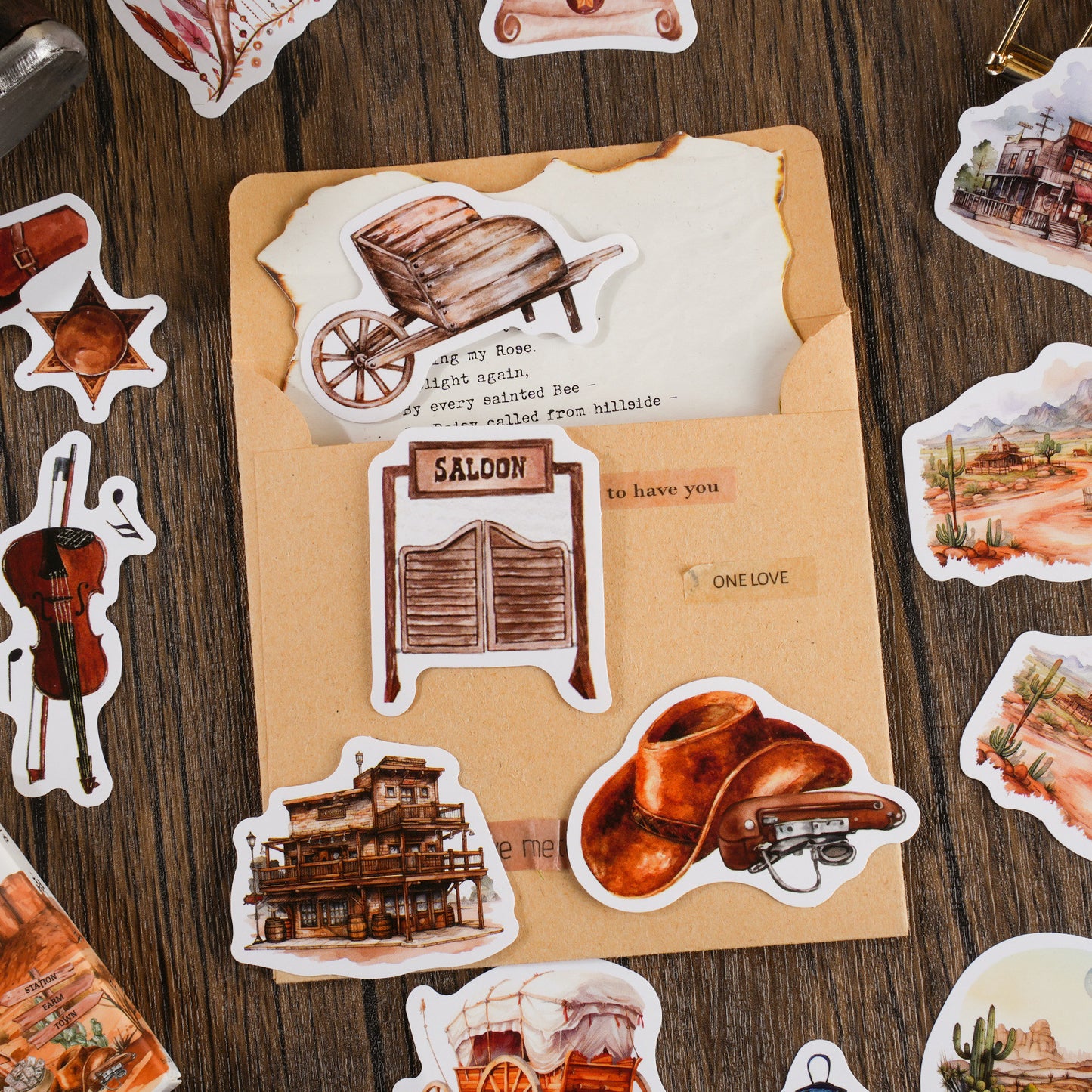 30 Pcs Cowboy Boxed Stickers XBNZ