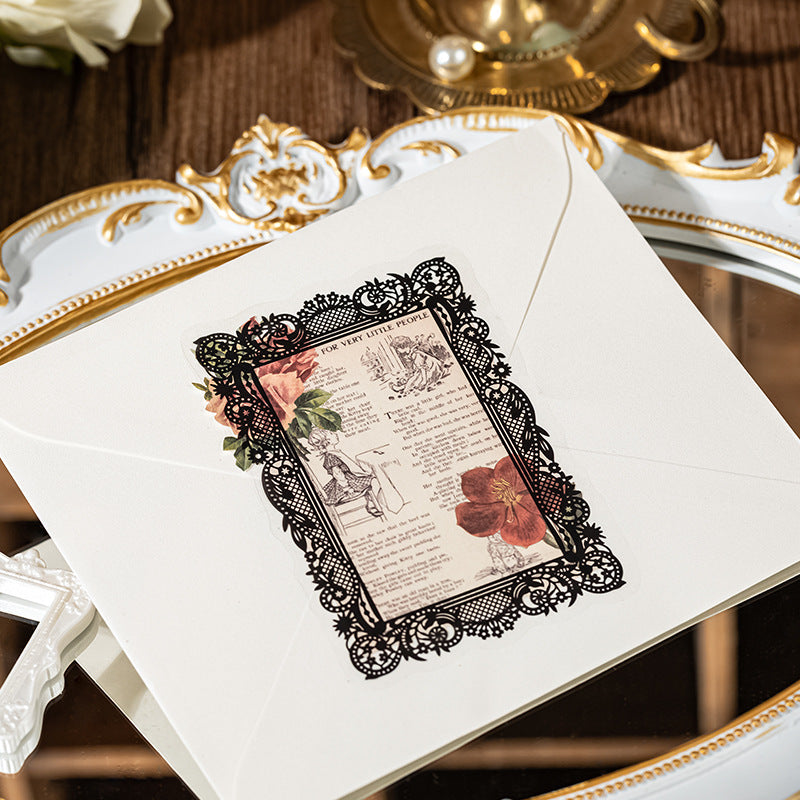 10 Pcs PET Lace Frame Stickers FXLM