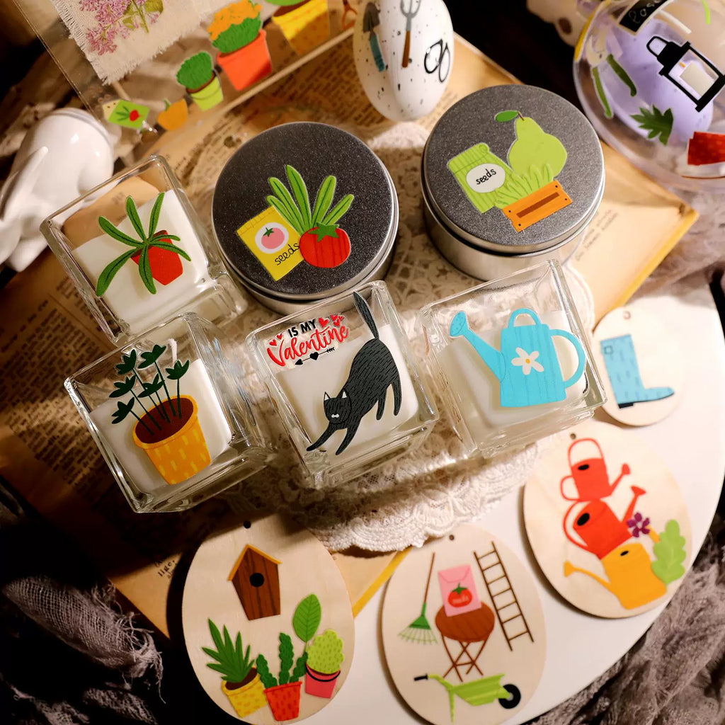 2 Sheets Waterproof Rub on Stickers - Garden