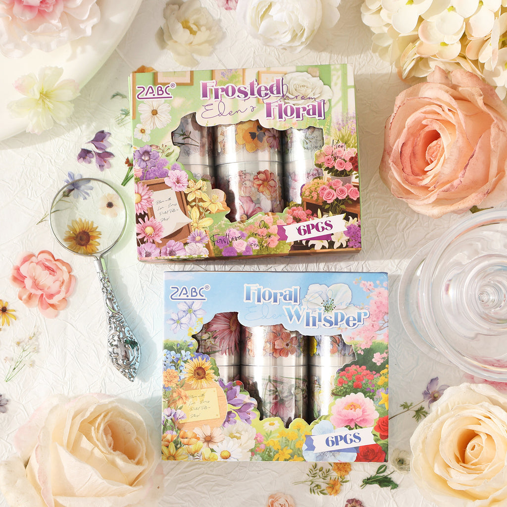 6 Rolls Wildflower PET Stickers Tapes Set FFXS