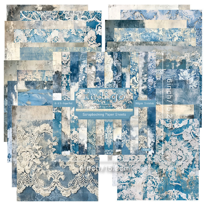 6 inch Indigo Scrapbook Paper Pad SKP541