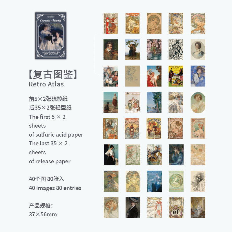 80 Pcs Mini Vintage Scrapbook Paper ZWWG