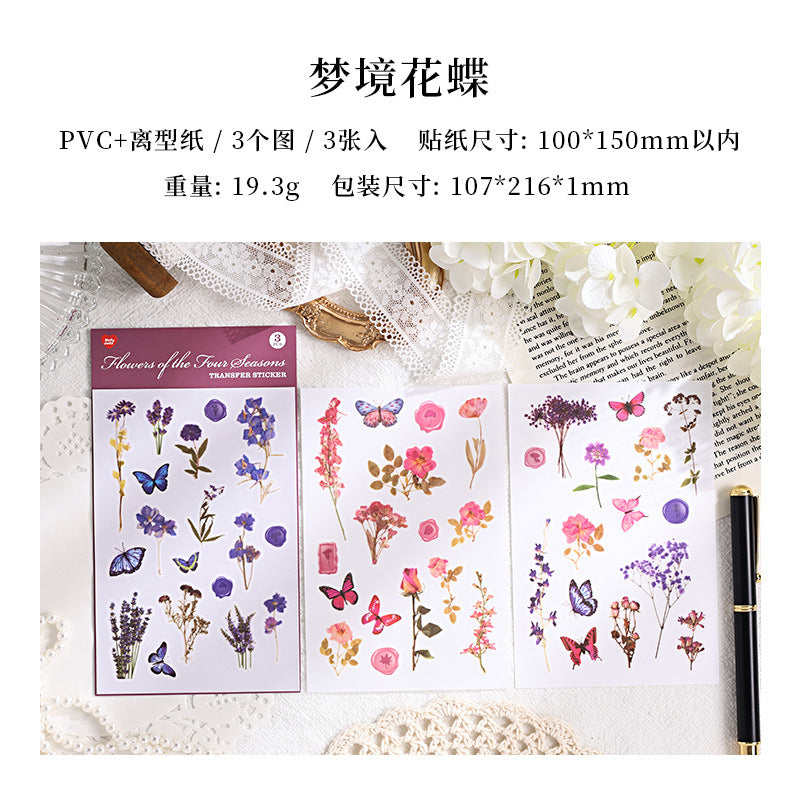 3 Pcs Plant Transfer Stickers SJFH