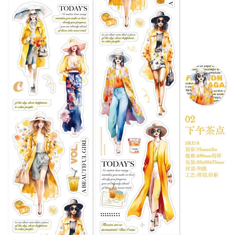 1 Roll Fashion Magzine Diecut Washi Tape JPZZ