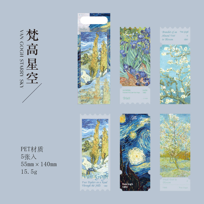 5 Pcs Oil Painting PET Bookmark MHBWG