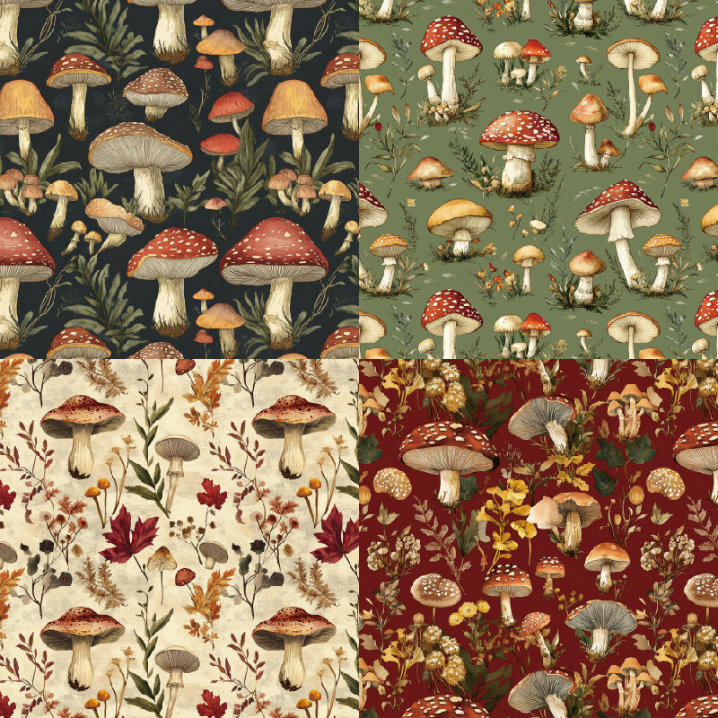 6 inch Mushroom Scrapbook Paper Pad SKP408