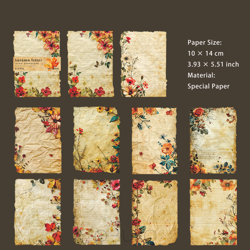 30 Pcs Autumn Themed Scrapbook Paper QRLX