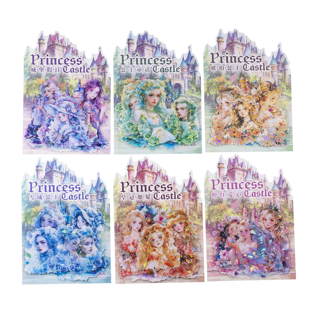 8 Pcs Princess and Castle PET Stickers GZCB