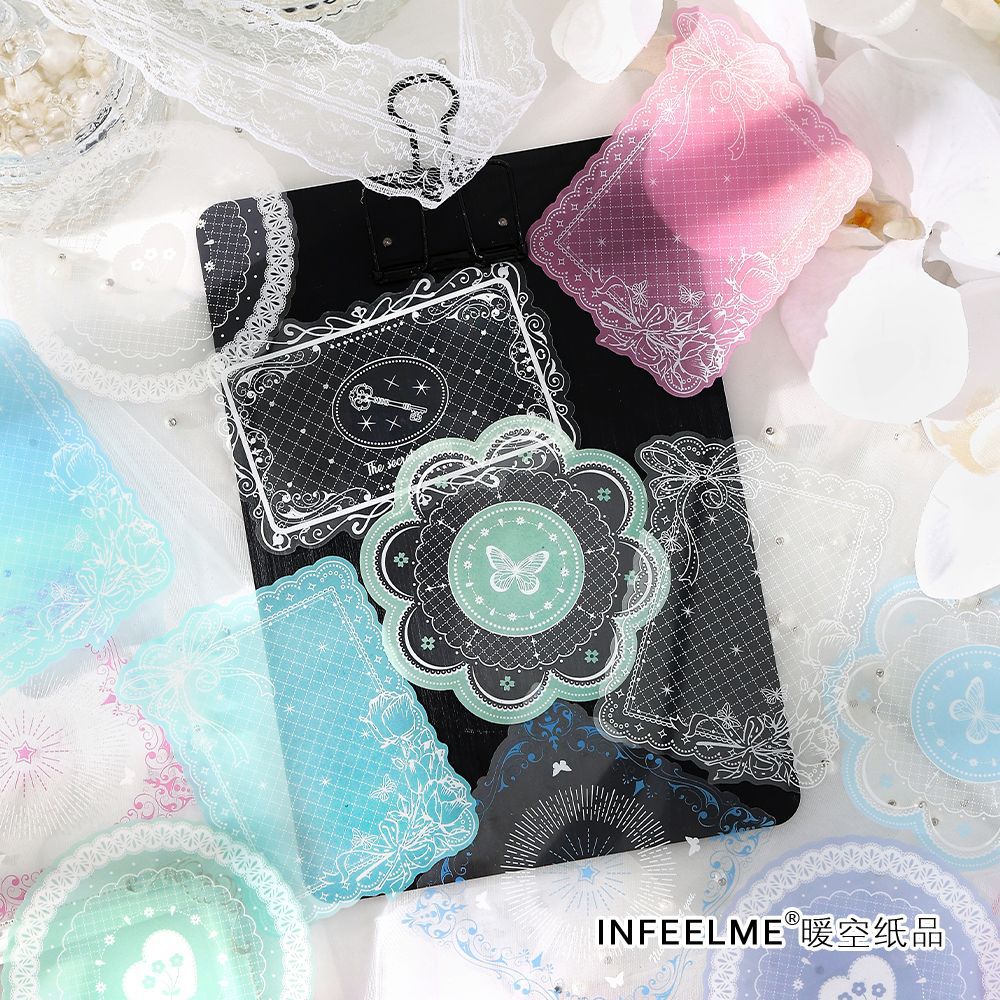 10 Pcs Lace PET Stickers LSXK