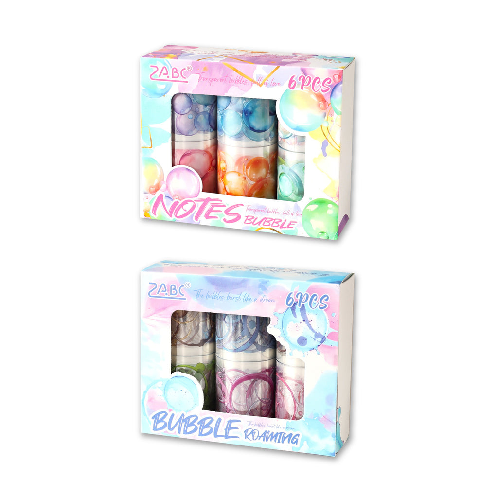 6 Rolls Bubble Theme PET Stickers Tapes SSHP