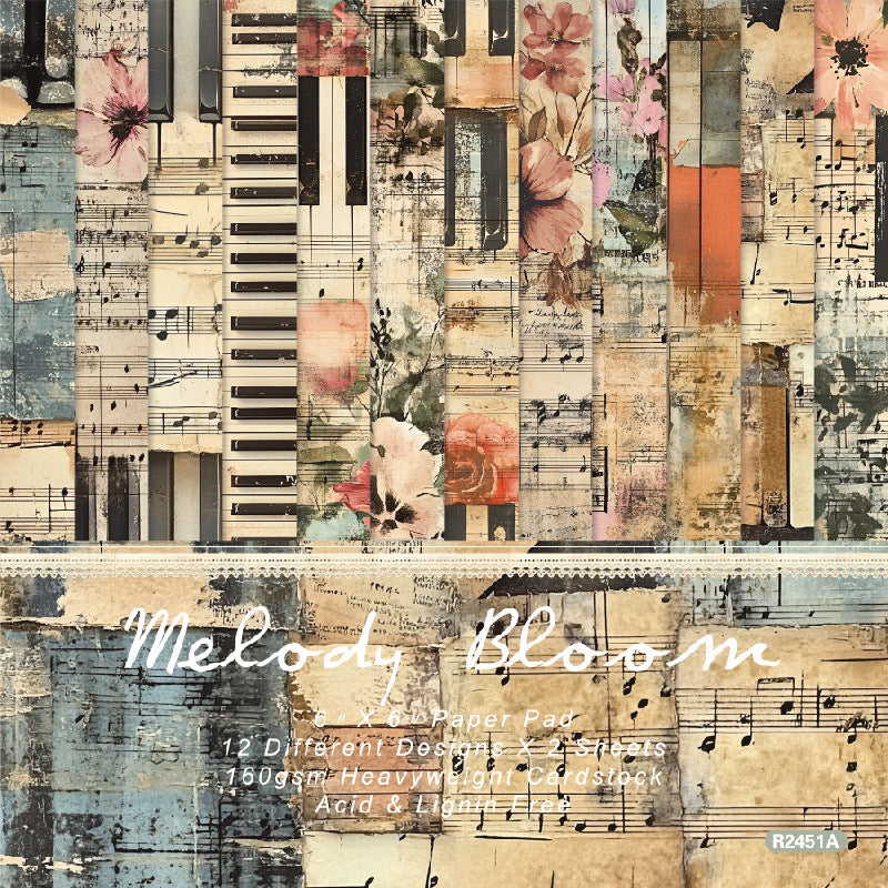 6 inch Melody Bloom Scrapbook Paper Pad SKP451