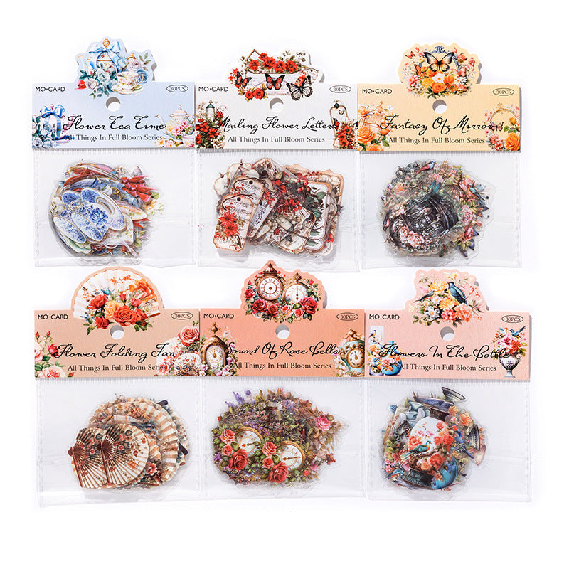 30 Pcs Vintage PET Stickers SMWX