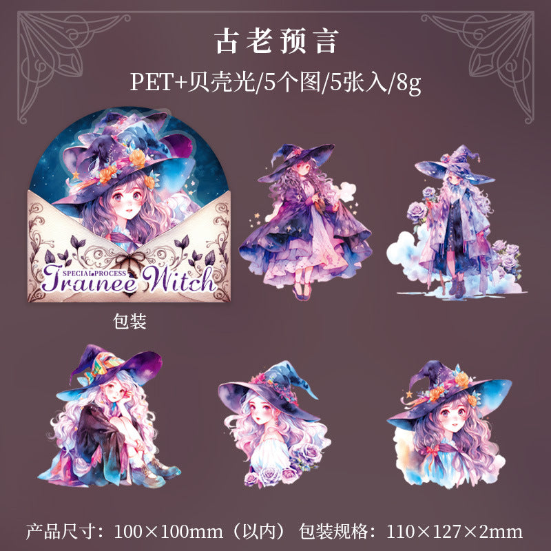 5 Pcs PET Witch Stickes SXNW