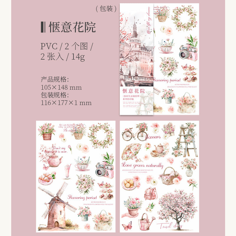 2 Pcs Life Style Transfer Stickers SHDM
