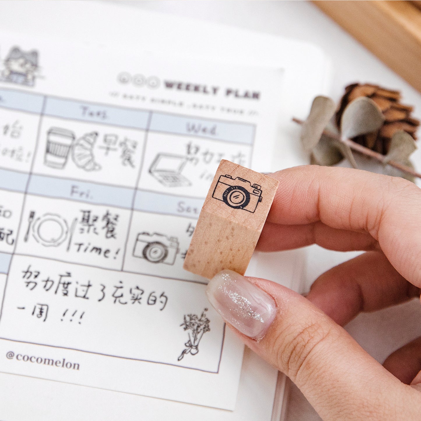 9 Pcs lifestyle Wooden Stamp Kit SJZZSJ