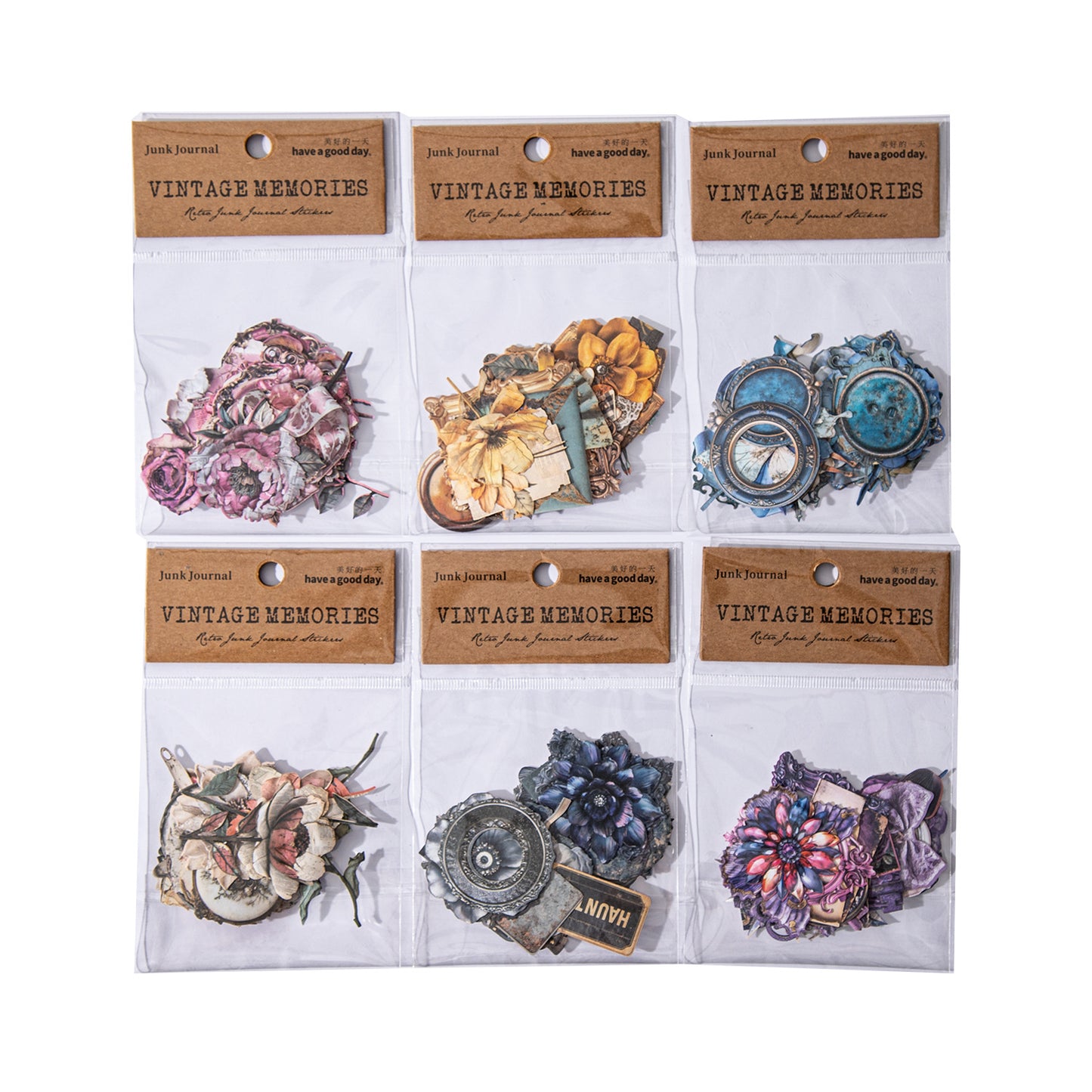 30 Pcs Vintage Flower Gadgets Stickers JWSG