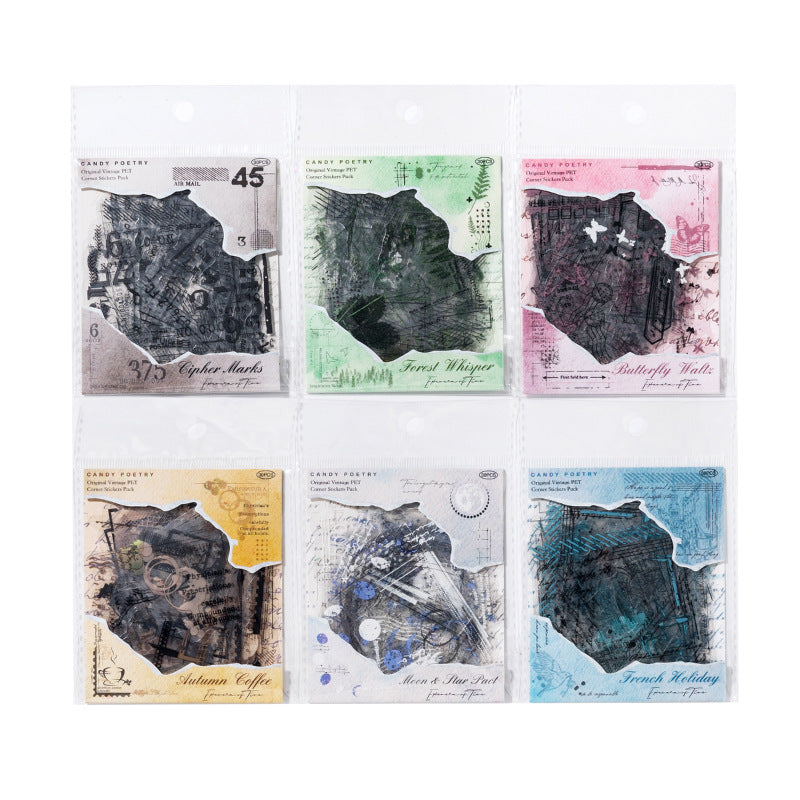 30 Pcs Vintage PET Journal Stickers SGJY