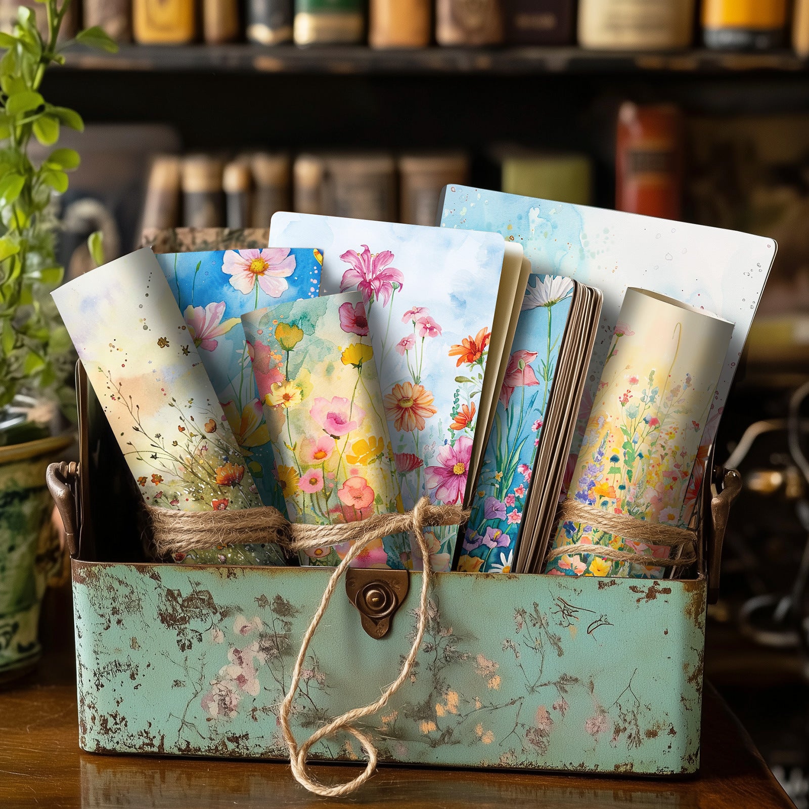 6 inch Watercolor Wildflower Scrapbook Paper Pad PA948