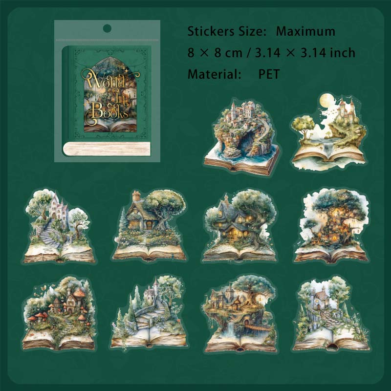 10 Pcs Forest Book PET Stickers SZSJ