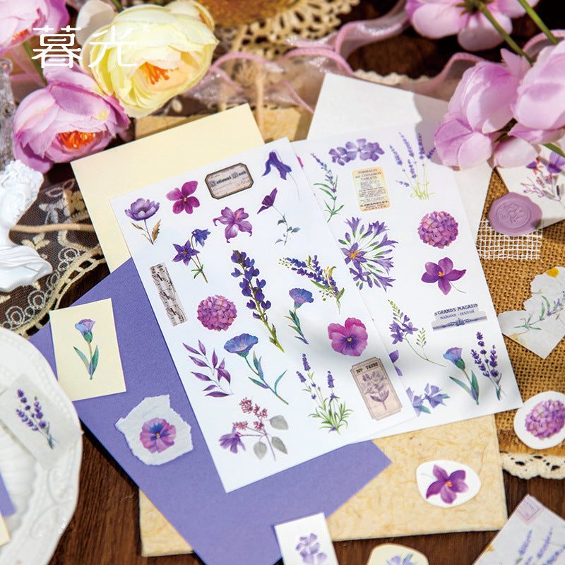 4 Sheets Flower Stickers and Transfer Stickers HJQX