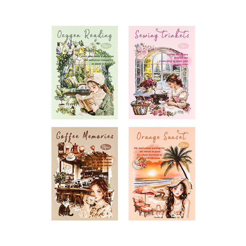 20 Sheets Daily Life Stickers Book XQXX