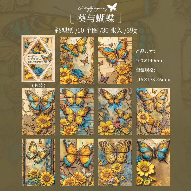 30 Pcs Butterfly Theme Scrapbook Paper HDGJ