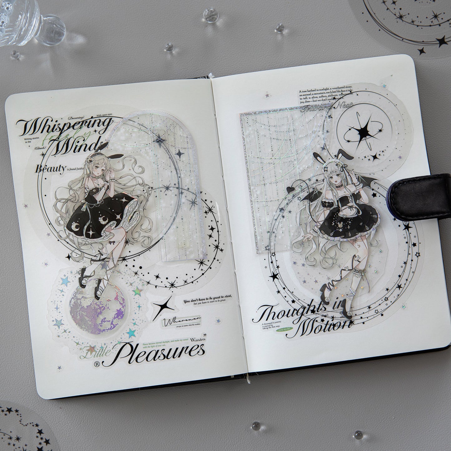 10 Pcs Round Frame PET Stickers YHBWG