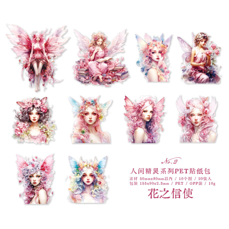 20 Pcs Fairy PET Stickers RJJL