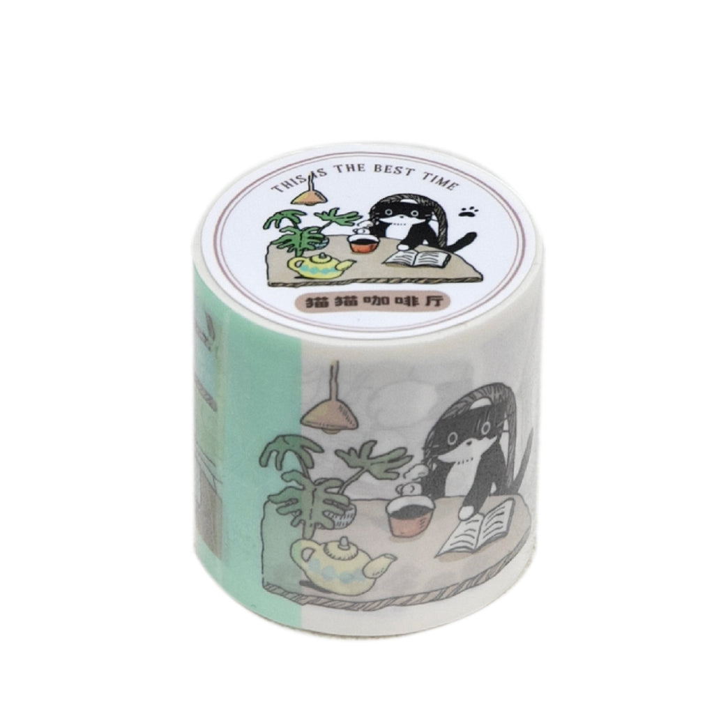 1 Roll Cat Coffee Shop Washi Stickers Tape MMKFT