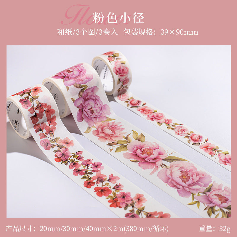 3 Roll Flowers Washi Tape FHRM