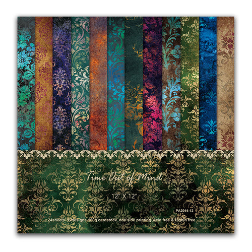 12 inch Grunge Damask Scrapbook Paper Pad JYY044