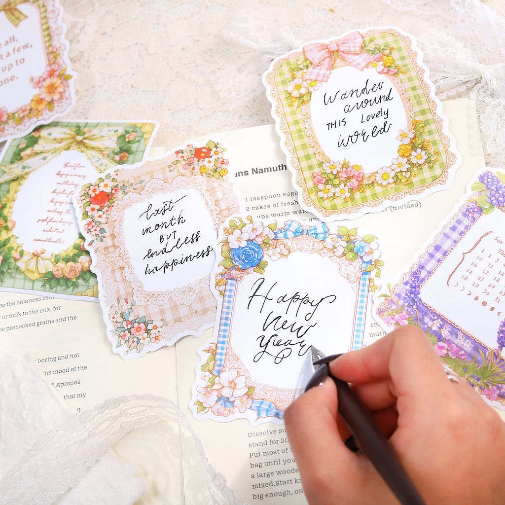 10 Pcs Lace Floral Frame Stickers JLLM