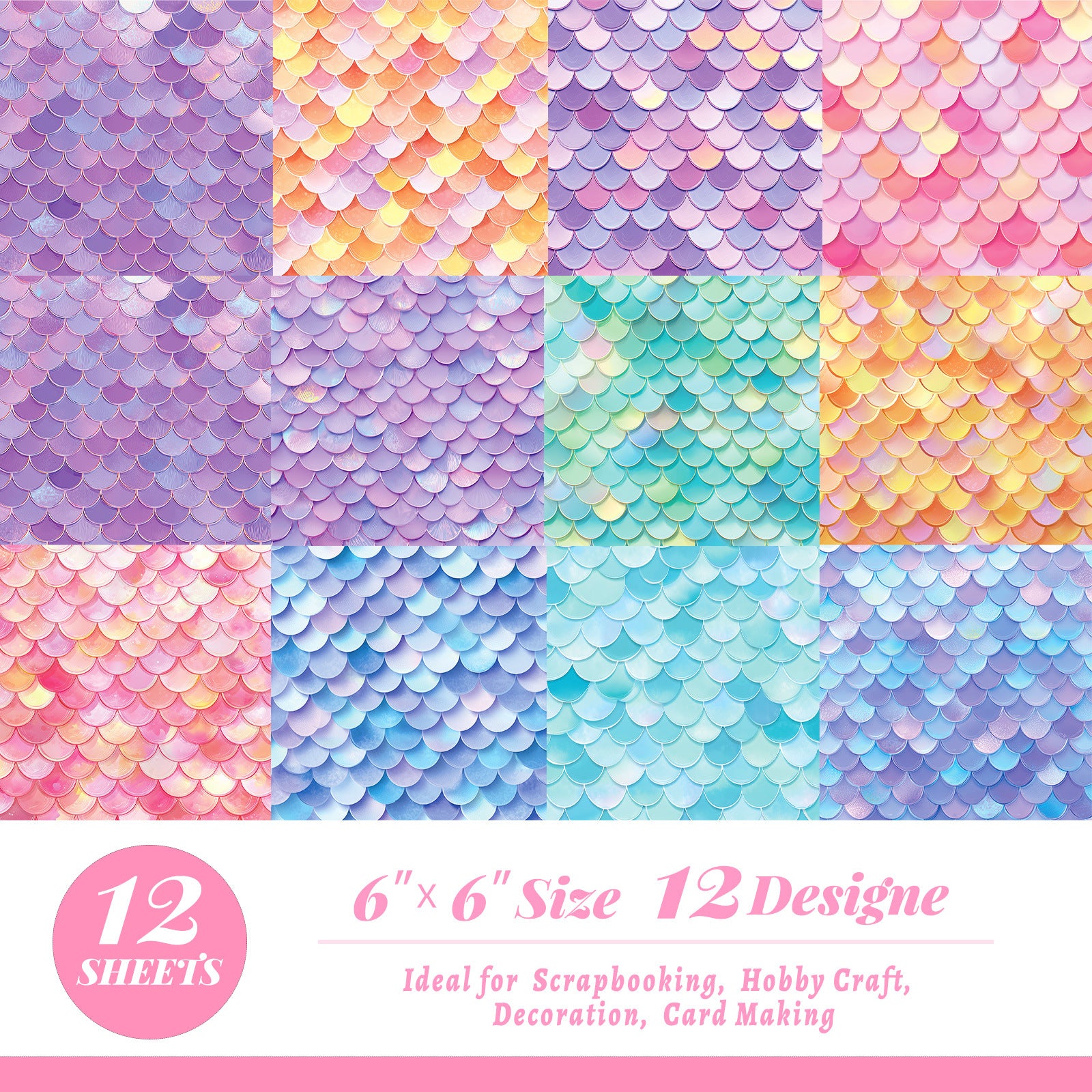 6 inch Fish-scale Scrapbook Paper Pad PA834