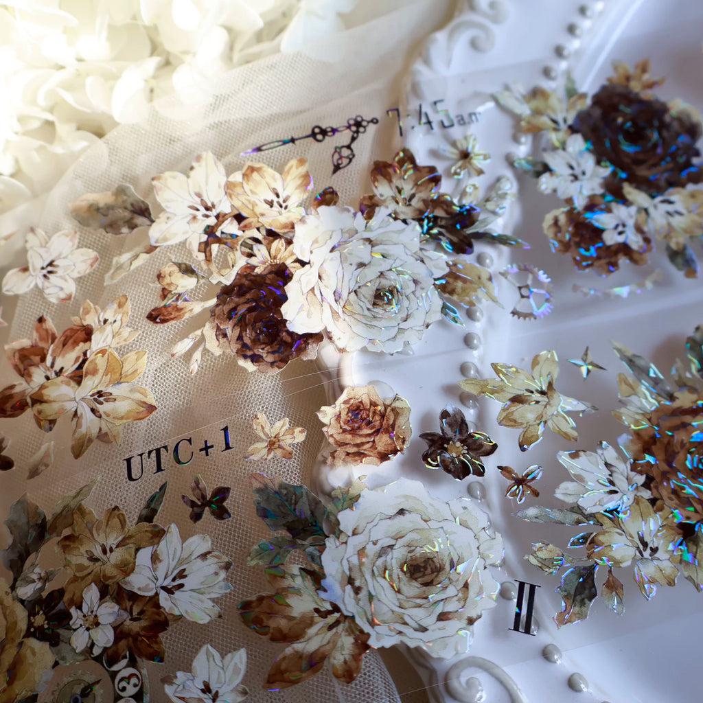Floral Decorative Tape Rolls- Amber Glimmer