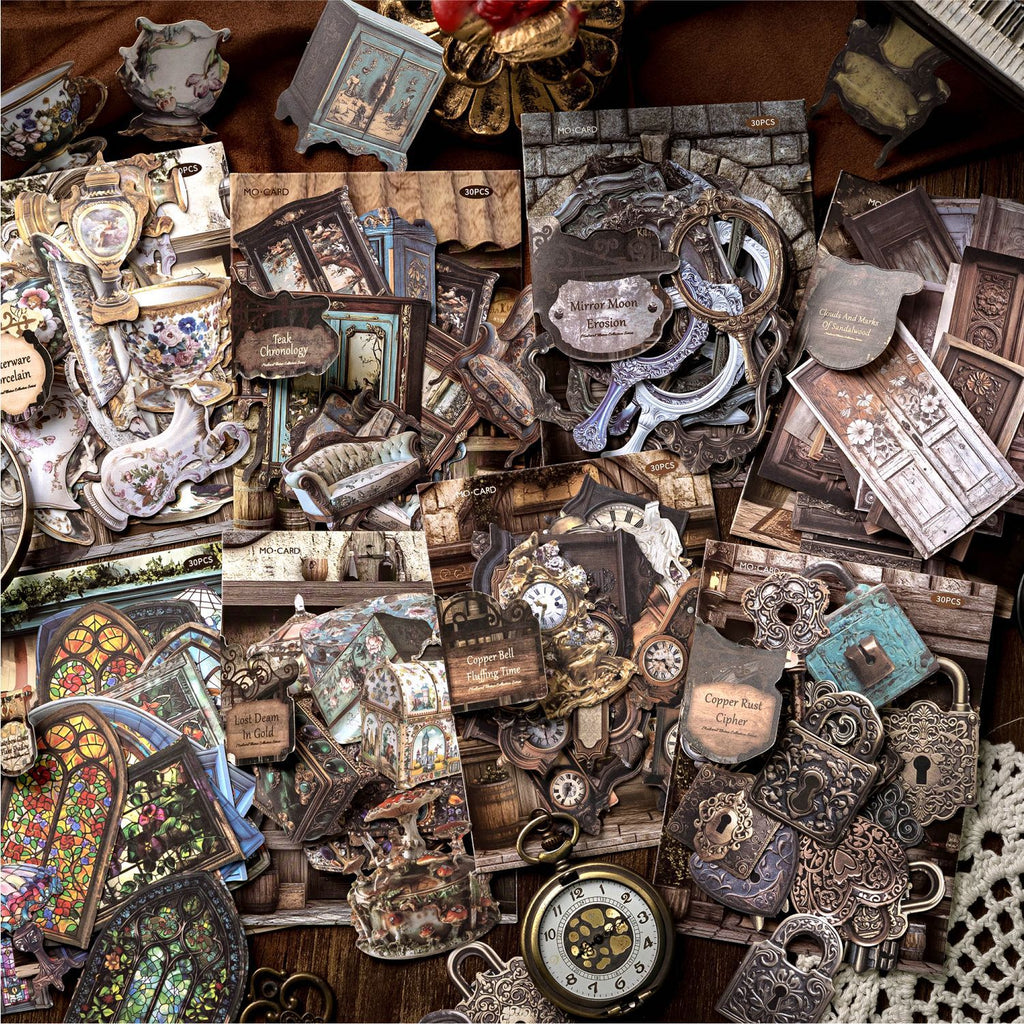 30 Pcs Antique Themed Stickers ZGCPG