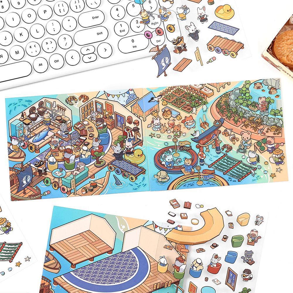 3D Shop Store Scene Stickers Kit JRYYZ8