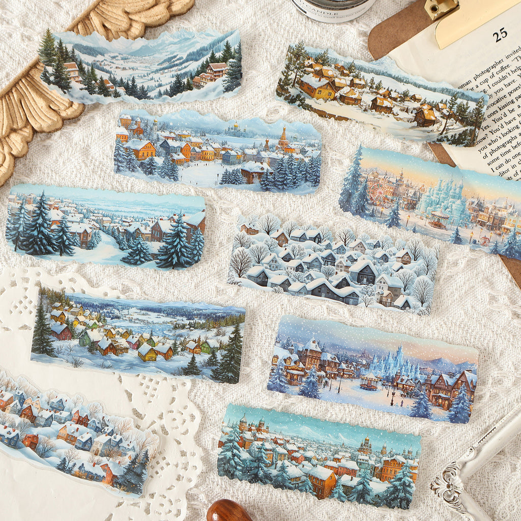 10 Pcs Seasonal Landscape PET Stickers JXJY