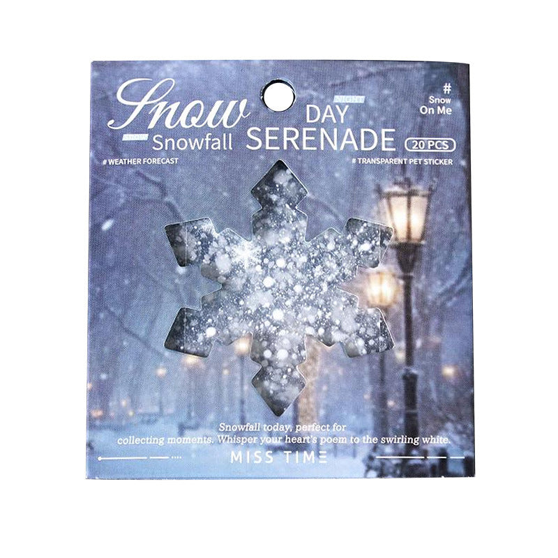 1 Roll Snow Themed PET Stikcers JRYX