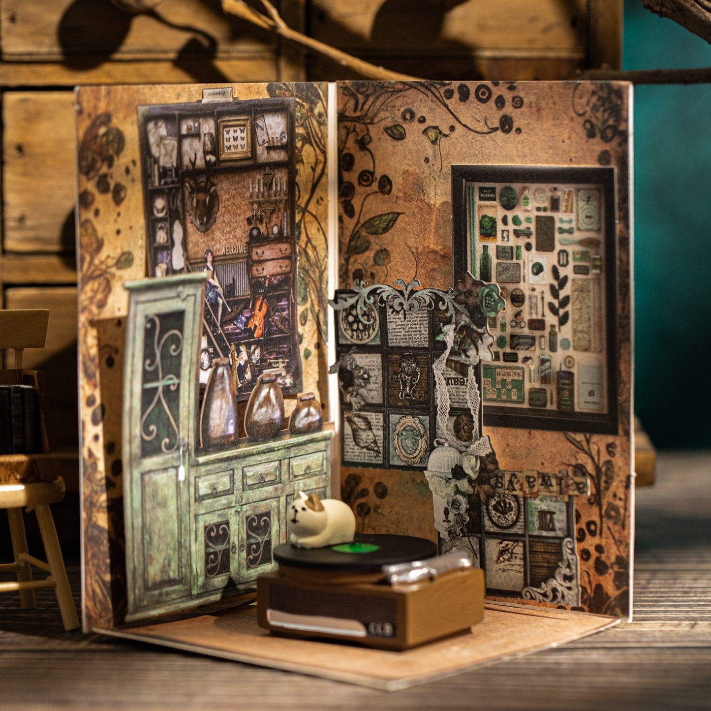 10 Pcs Vintage Shelf Journal Stickers FGJY