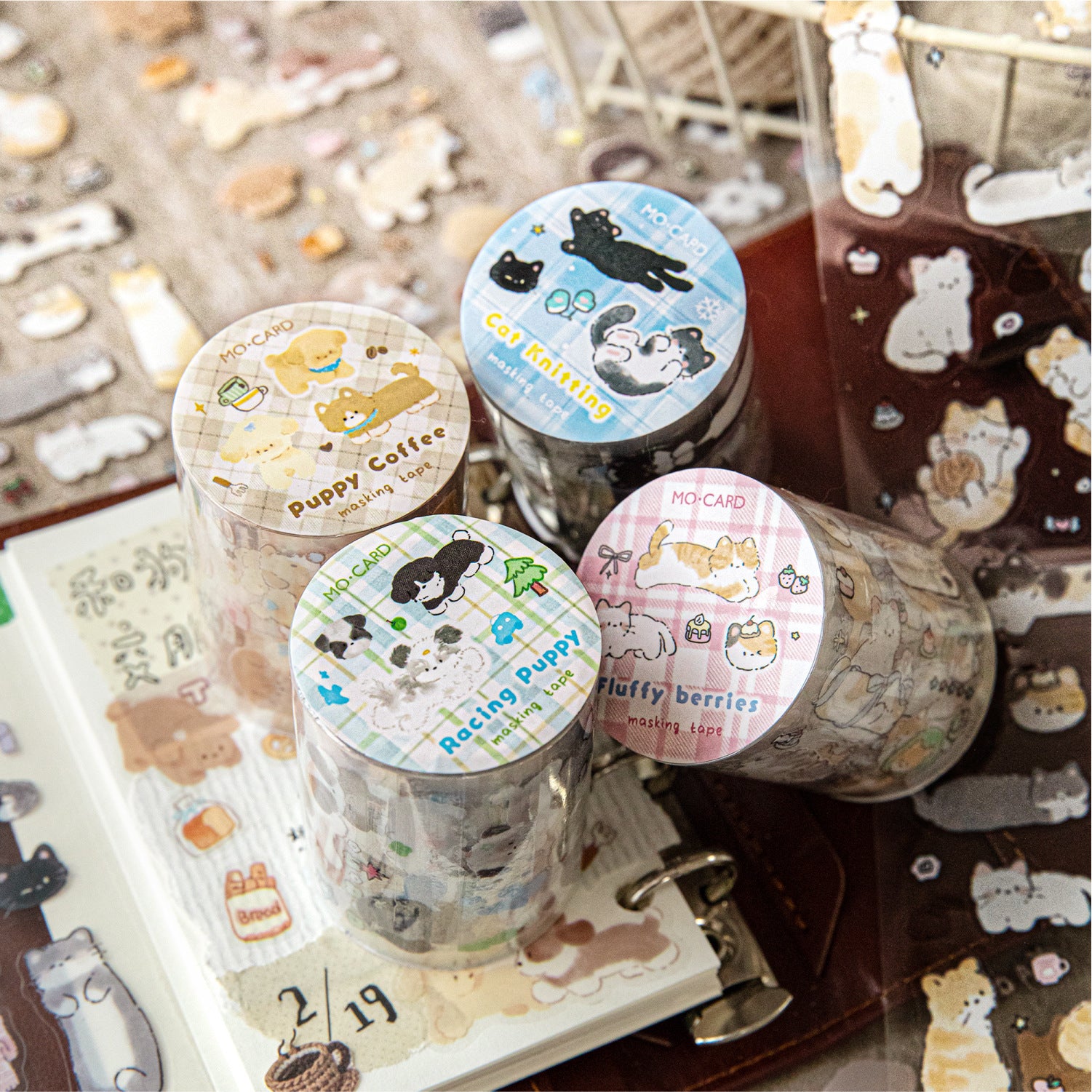 1 Roll Kawaii Cat PET Stickers Tape XMXG