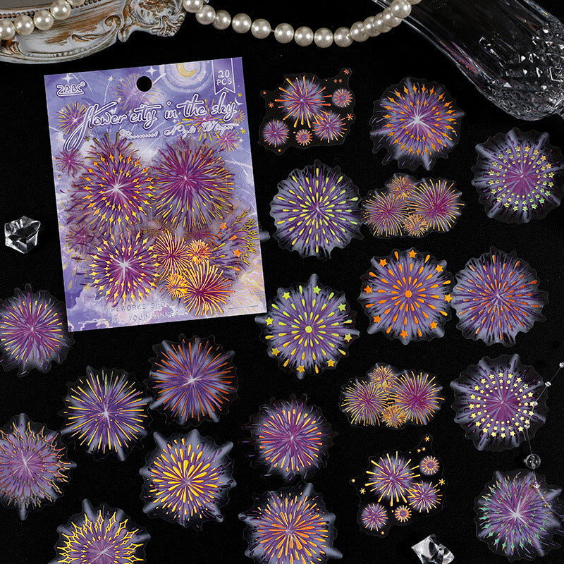 20 Pcs Firework PET Stickers YGYY