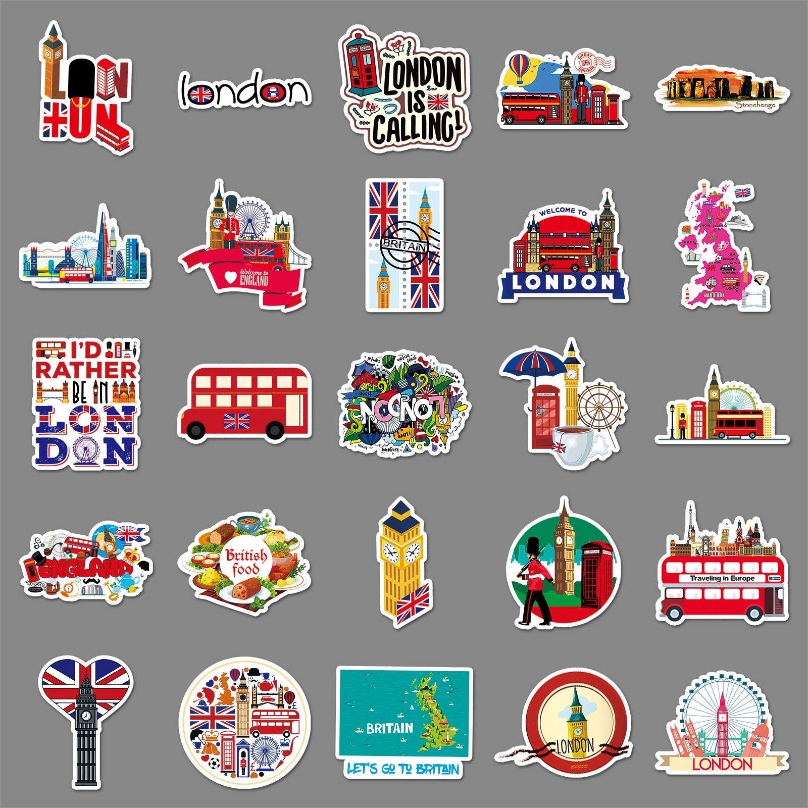 50Pcs Great Britain Travel Vinyl Stickers TRV18