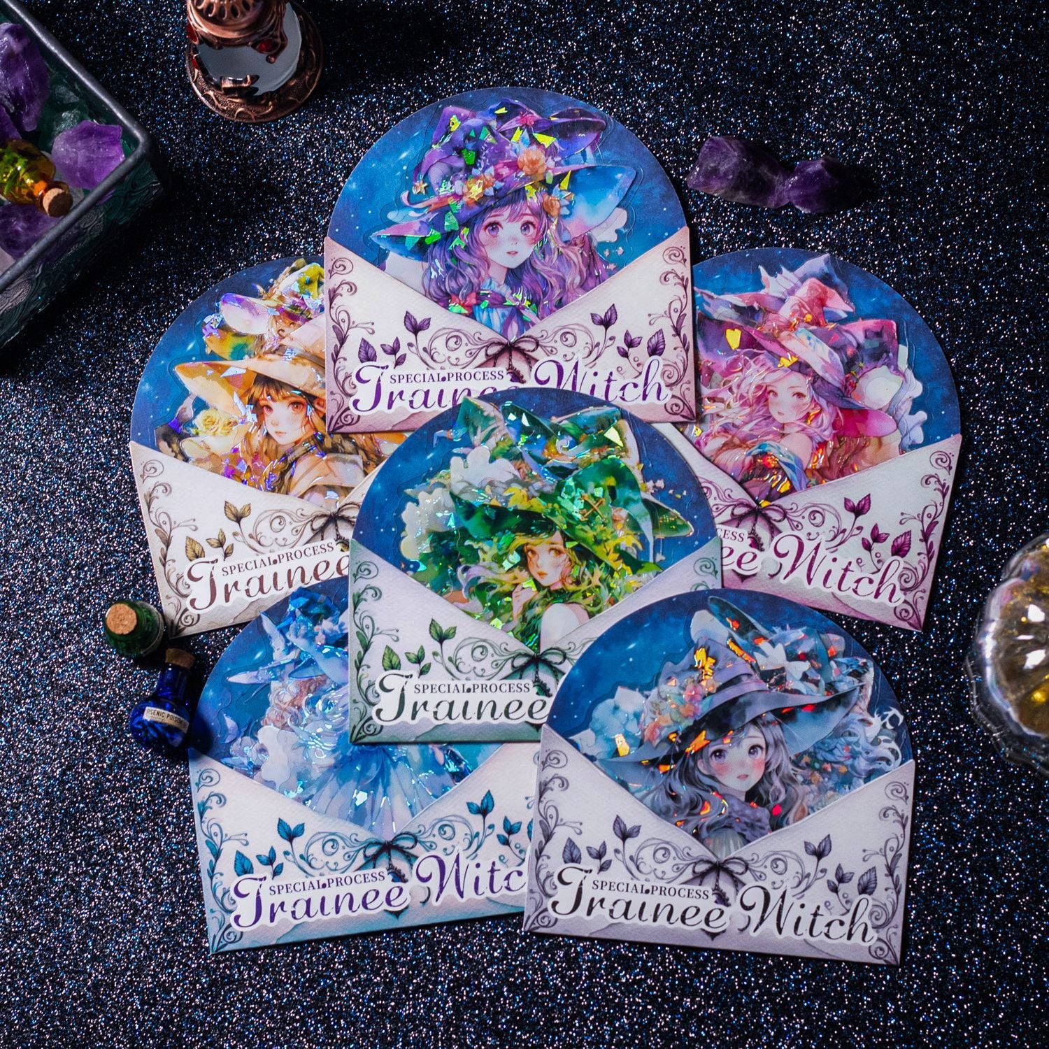 5 Pcs PET Witch Stickes SXNW