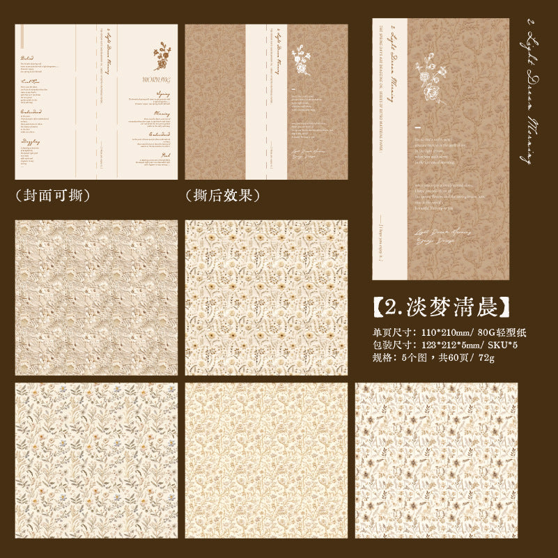 60 Pcs Vintage Scrapbook Paper CRZCC
