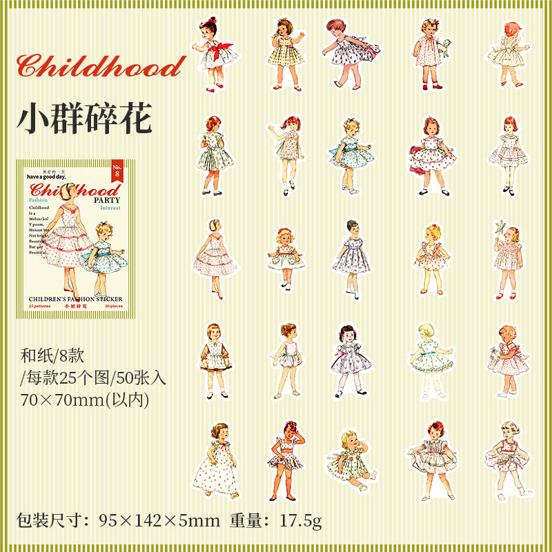 50 Pcs Childhood Kid Stickers TNPD