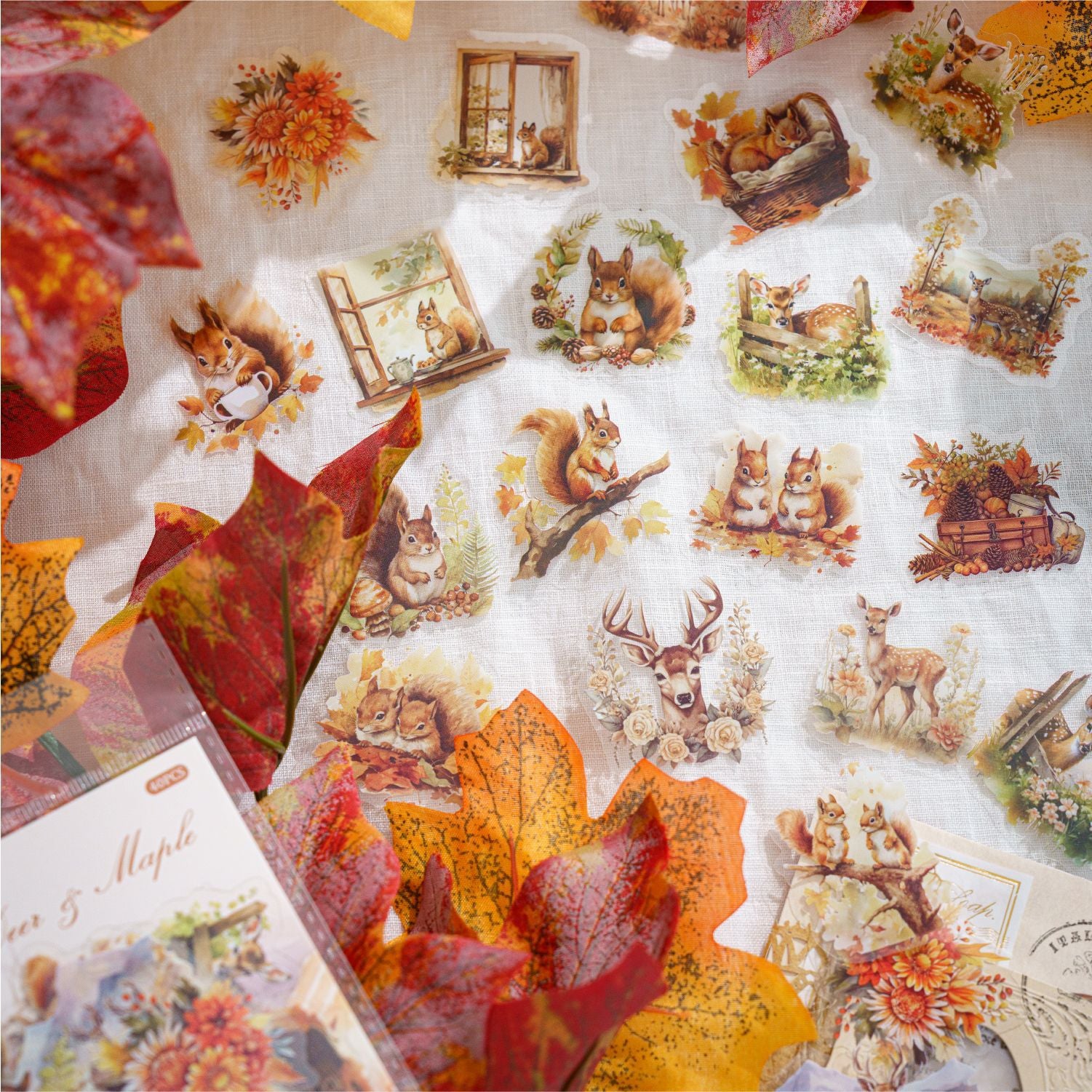 40 Pcs PET Animal Stickers SLMC
