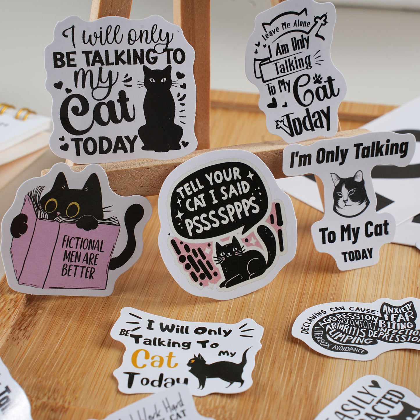 46 Pcs Cat Themed Stickers JYXM