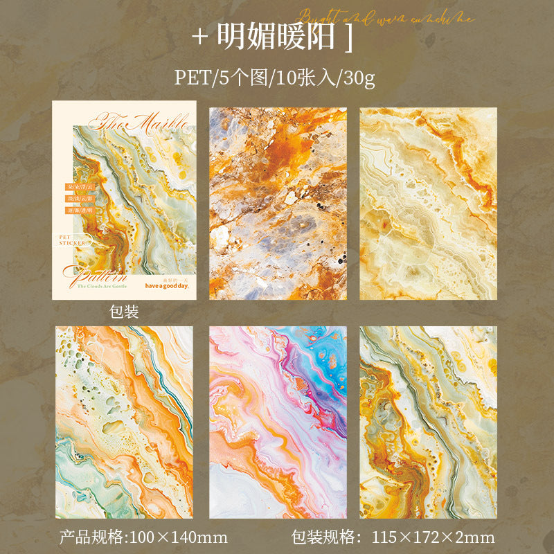 20 Pcs Colorful Marble Texture Scrapbook Paper LYSW