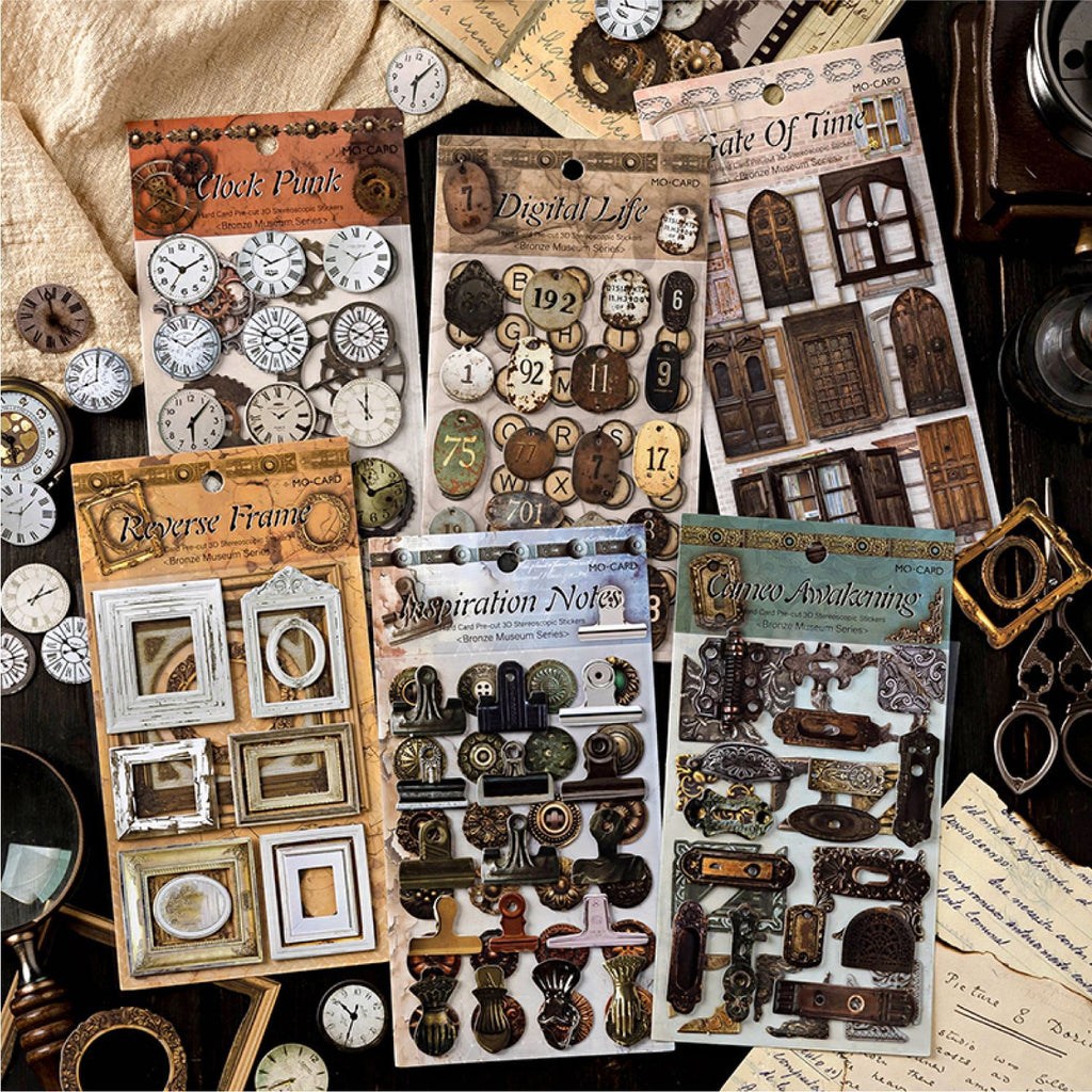 2 Sheets Vintage Junk Journal Stickers GTBWG